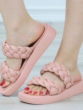 🆕️👡Steve Madden Hilary Braided Slide Sandals for Women - Pink, Sz 8